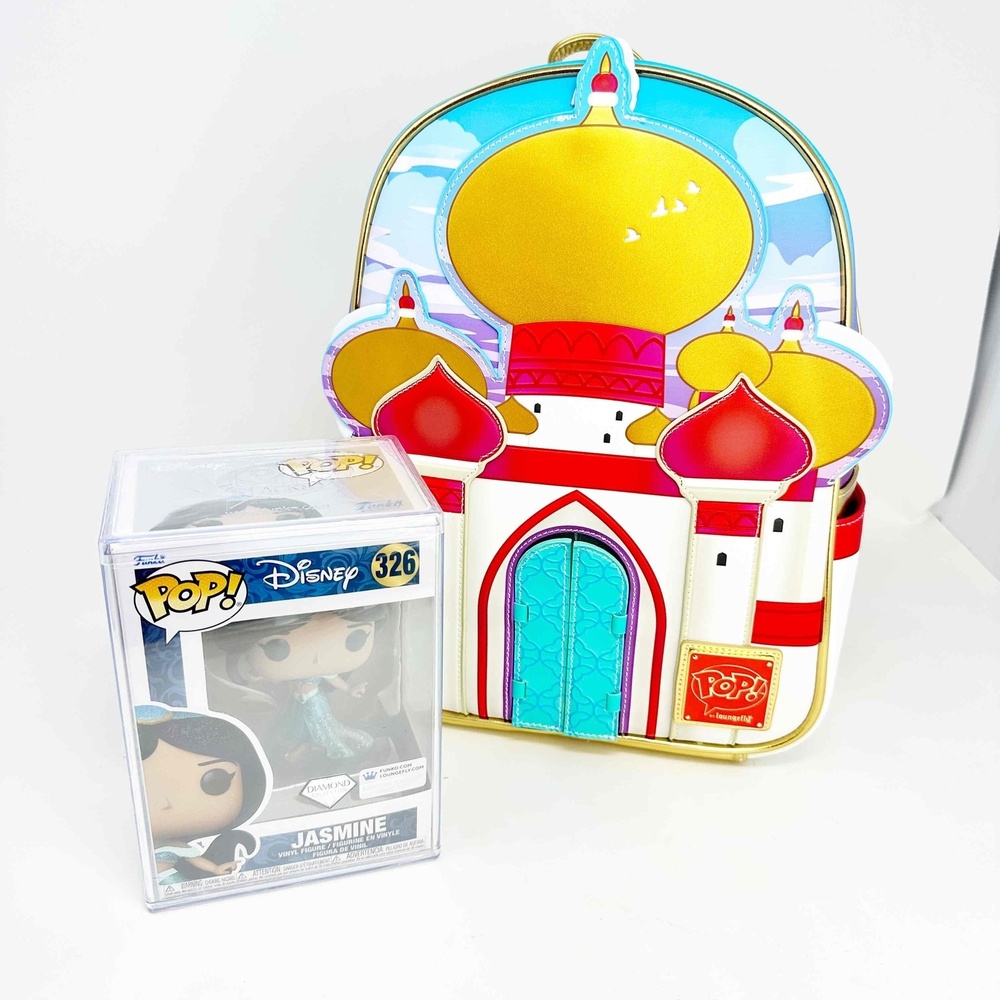 Loungefly Disney Aladdin 30th Anniversary Palace Mini Backpack plus FunkoPop NEW